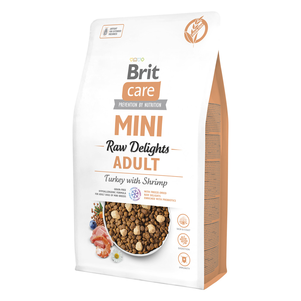 Brit Care Mini Grain Free Dog Raw Delights Turkey with Shrimp 2kg
